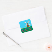 Windmolen van Tulp Flowers Vierkante Sticker