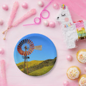 Windmolen voor het pompen van water papieren bordje (Feest)