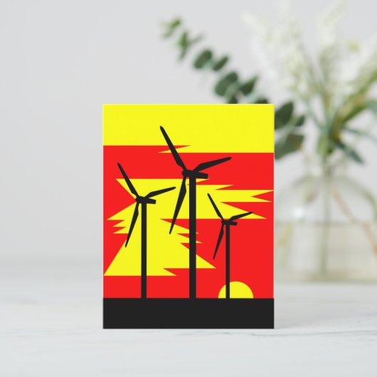 Windmolen - Zonnegeur - Siliemens windenergie Briefkaart (Staand voorkant)