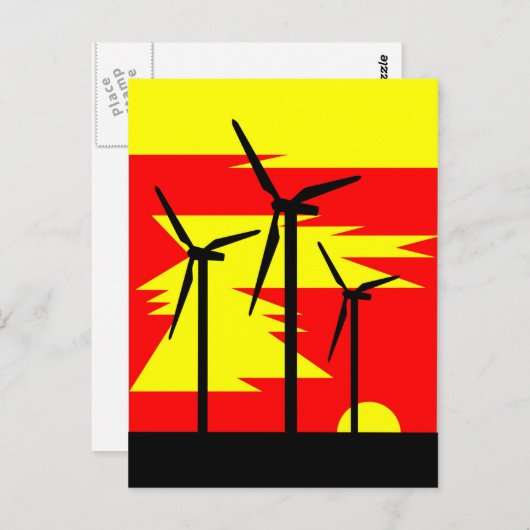 Windmolen - Zonnegeur - Siliemens windenergie Briefkaart (Voorkant / Achterkant)