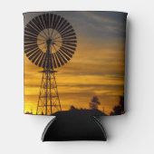 Windmolen zonsondergang foto koelbox blikjeskoeler (Voorkant)