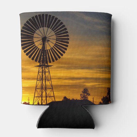 Windmolen zonsondergang foto koelbox blikjeskoeler (Achterkant)