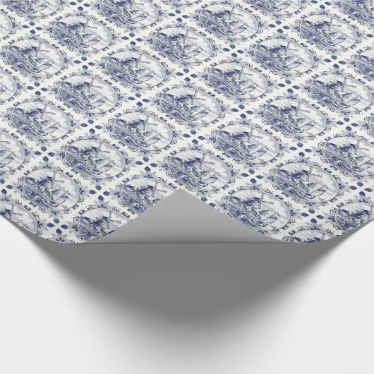  windmolenboot Delft Blue Cadeaupapier (Hoek)