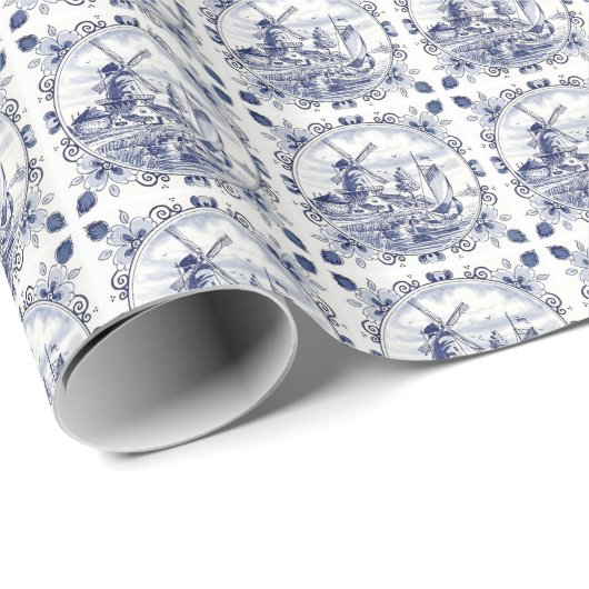  windmolenboot Delft Blue Cadeaupapier (Rol Hoek)
