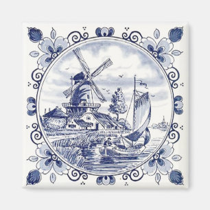  windmolenboot Delft Blue Magneet