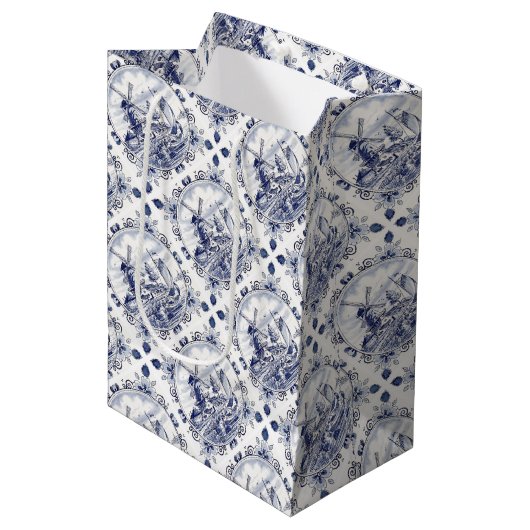 windmolenboot Delft Blue Medium Cadeauzakje (Voorkant Gekanteld)