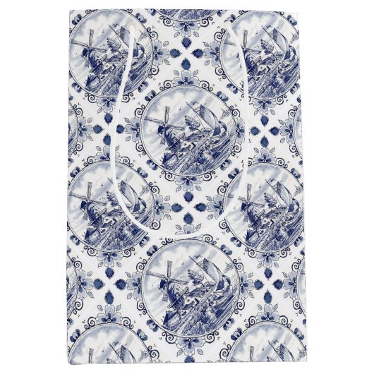  windmolenboot Delft Blue Medium Cadeauzakje (Voorkant)