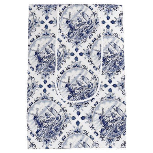  windmolenboot Delft Blue Medium Cadeauzakje (Achterkant)