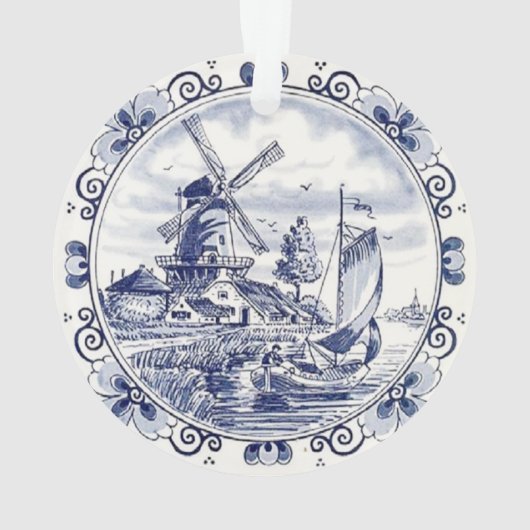 windmolenboot Delft Blue Ornament (achterkant)