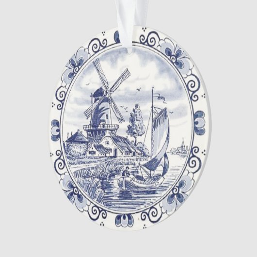  windmolenboot Delft Blue Ornament (voorkant)