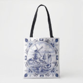windmolenboot Delft Blue Tote Bag (Voorkant)