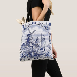  windmolenboot Delft Blue Tote Bag