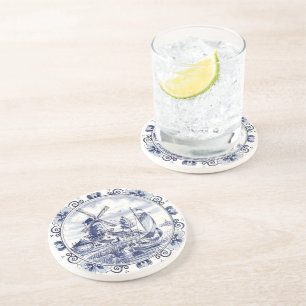 windmolenboot Delft Blue Zandsteen Onderzetter