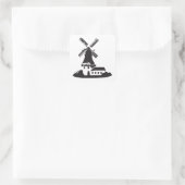Windmolengebouw Vierkante Sticker (Tas)