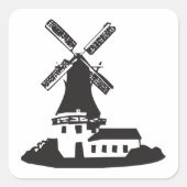 Windmolengebouw Vierkante Sticker (Voorkant)
