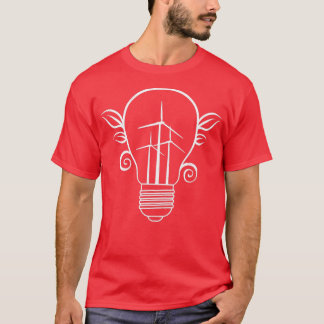 Windmolenlamp Zonne energie Klimaatverandering Ear T-shirt