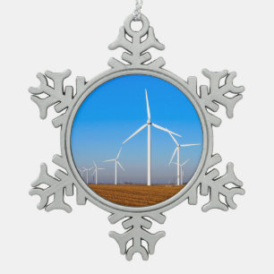 Windmolenlandschap Tin Sneeuwvlok Ornament