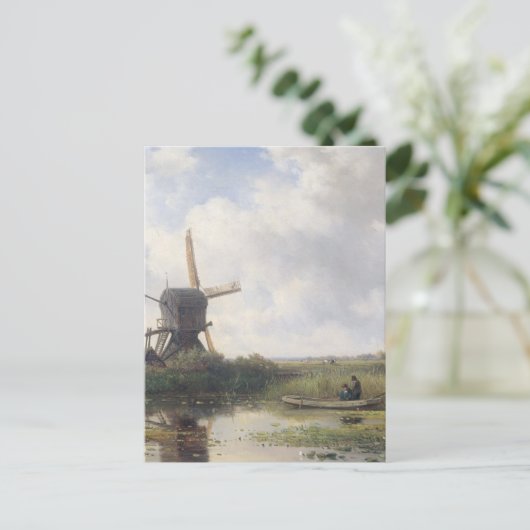 Windmolenlandschap - Willem Roelofs Briefkaart (Staand voorkant)