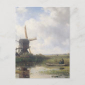 Windmolenlandschap - Willem Roelofs Briefkaart (Voorkant)