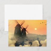 Windmolens, bergen en wolken bedankkaart (Voorkant / Achterkant)