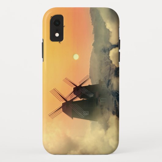 Windmolens, bergen en wolken Case-Mate iPhone case (Achterkant)