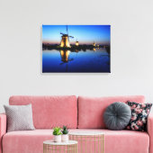 Windmolens bij Blue Hour canvas print (Insitu (Woonkamer))