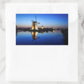 Windmolens bij Blue Hour rechthoekige sticker (Tas)