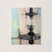 Windmolens bij Dawn Kinderdijk Holland Painting Legpuzzel (Verticaal)