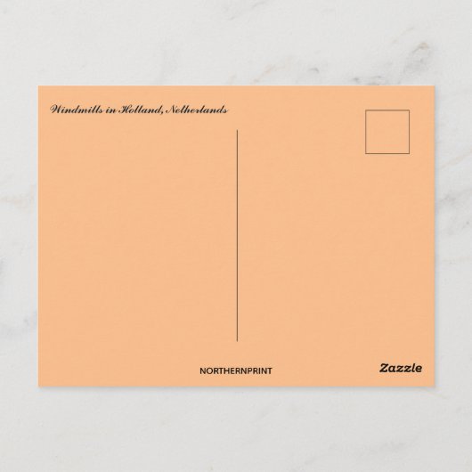 Windmolens bij zonsondergang in Nederland Briefkaart (Achterkant)