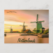 Windmolens bij zonsondergang in Nederland Briefkaart (Voorkant)
