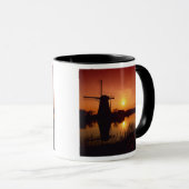Windmolens bij zonsondergang, Kinderdijk, Nederlan Mok (Voorkant rechts)
