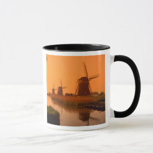 Windmolens bij zonsondergang, Leidschendam, Nederl Mok