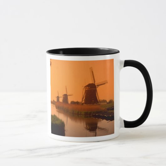 Windmolens bij zonsondergang, Leidschendam, Nederl Mok (Rechts)