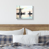Windmolens bij zonsopgang Waterverf Schilderen Canvas Afdruk (Insitu (Slaapkamer))