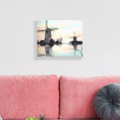 Windmolens bij zonsopgang Waterverf Schilderen Canvas Afdruk (Insitu (Woonkamer))