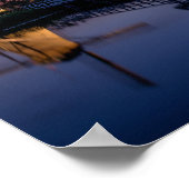 Windmolens en een brug bij zonsondergang poster (Hoek)