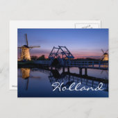 Windmolens en een diskette bij het briefkaart met (Voorkant / Achterkant)