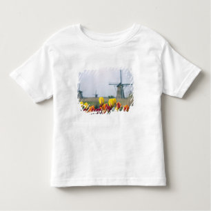Windmolens en tulpen langs het kanaal kinder shirts