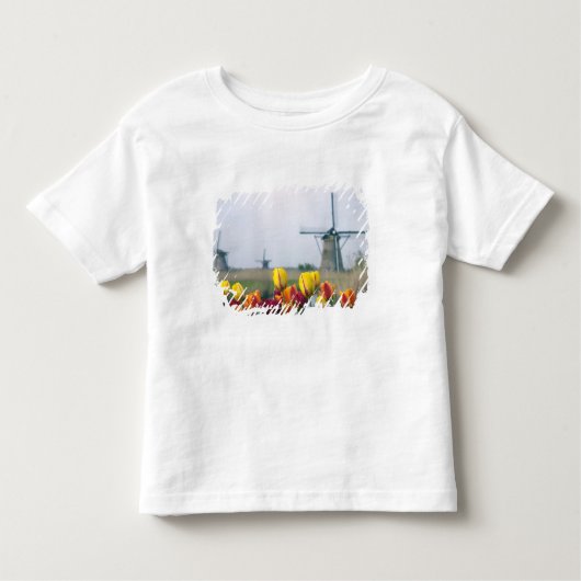Windmolens en tulpen langs het kanaal kinder shirts (Voorkant)