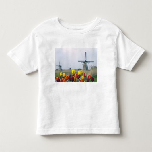 Windmolens en tulpen langs het kanaal kinder shirts (Voorkant)