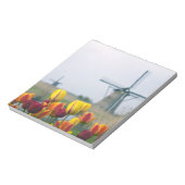 Windmolens en tulpen langs het kanaal notitieblok (Linkerzijde)