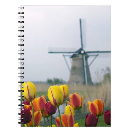Windmolens en tulpen langs het kanaal notitieboek (Voorkant)