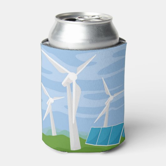 Windmolens en zonnecellen blikjeskoeler (Blikje Voorkant)