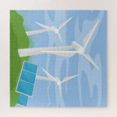 Windmolens en zonnecellen legpuzzel (Horizontaal)