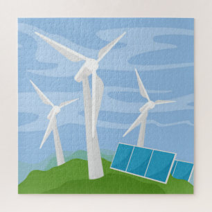 Windmolens en zonnecellen legpuzzel