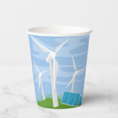 Windmolens en zonnecellen papieren bekers (Achterkant)