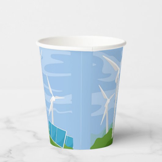 Windmolens en zonnecellen papieren bekers (Rechts)