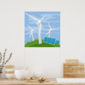 Windmolens en zonnecellen poster (Keuken)