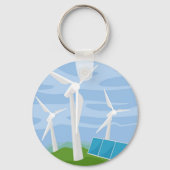Windmolens en zonnecellen sleutelhanger (Voorkant)