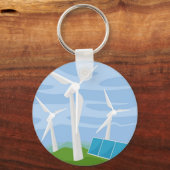 Windmolens en zonnecellen sleutelhanger (Voorkant)
